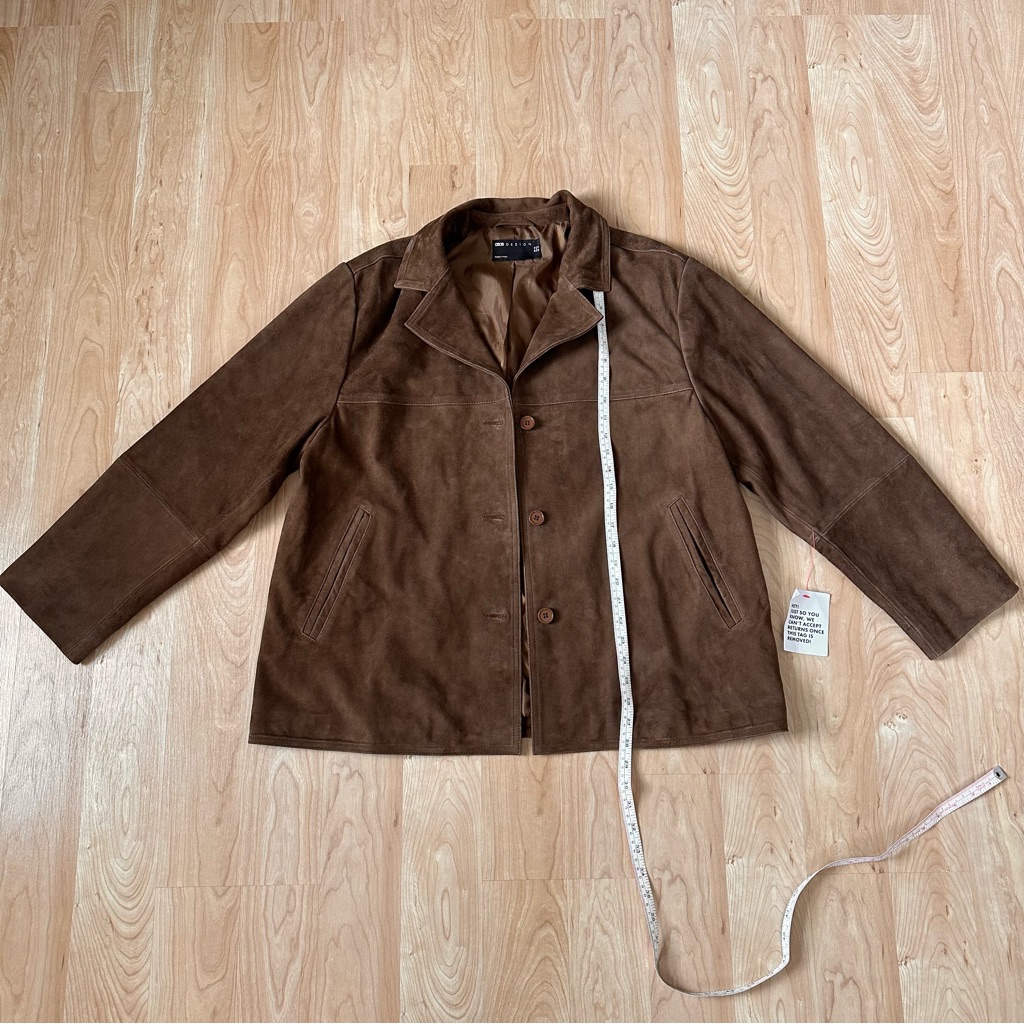 Nwt - Asos Design Suede Leather Jacket Brown